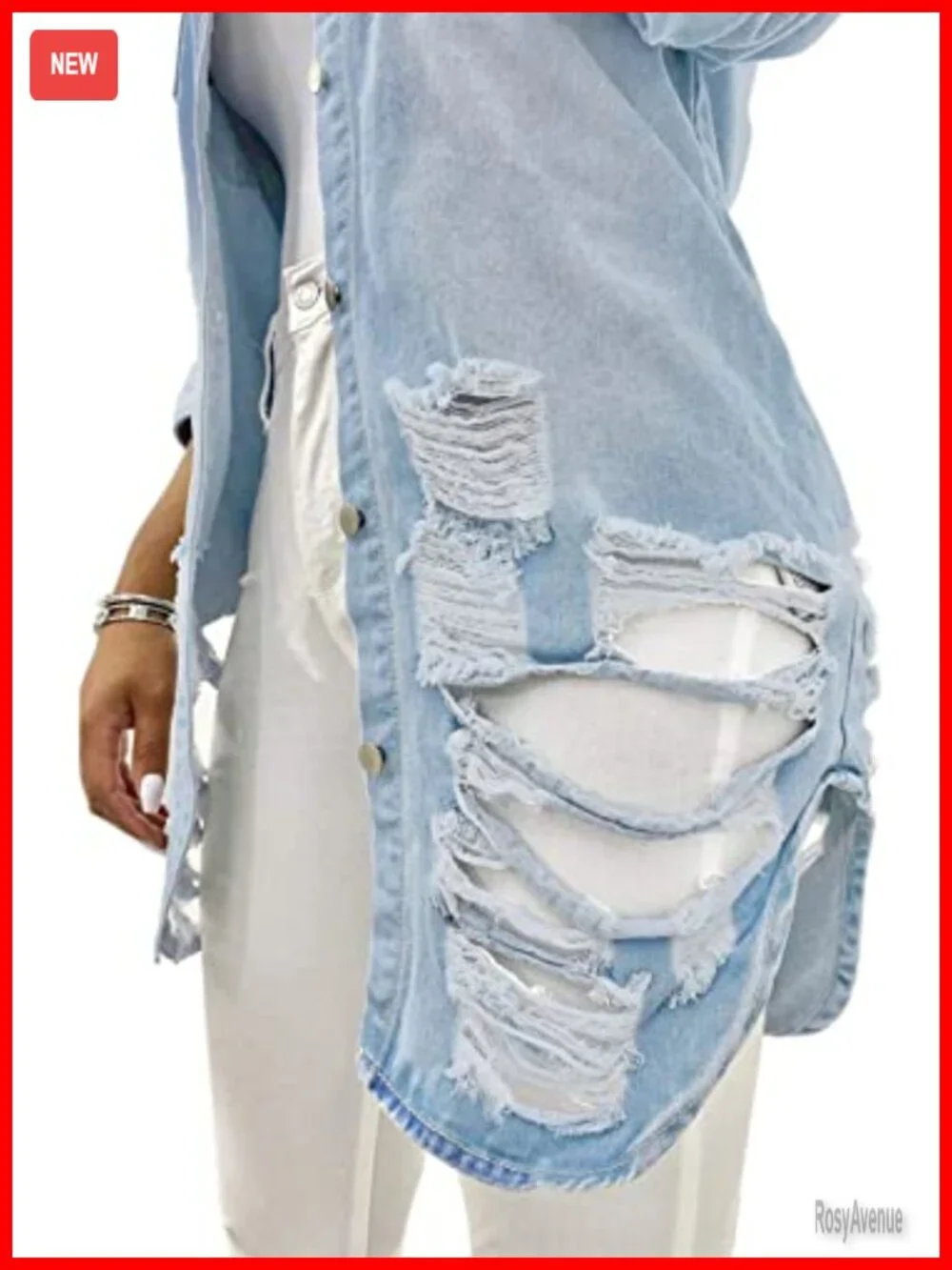 Long Sleeve Classic Trucker Denim Jacket with Pockets